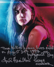LINDA HAMILTON signed Autogramm 20x25cm TERMINATOR in Person autograph ACOA
