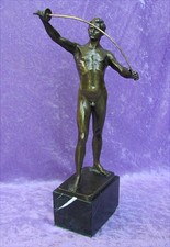 Alte Bronze Skulptur Fechter