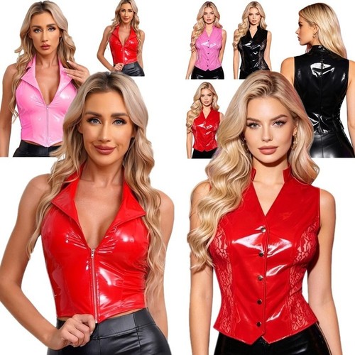 Tiaobug damen wetlook - wetlook, weste