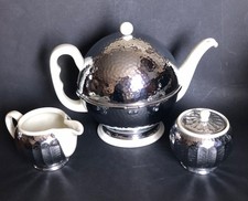 Thermisol Kugelteekanne , Bauscher Lizenz Hammerschlag-Optik Milchk +Zuckerdose 