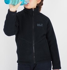 Kinder Unisex Jack Wolfskin Hudson Bay 1604251 schwarz Fleece schnelltrocknende Jacke