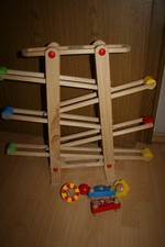 Eichhorn Rollbahn mit 6 Rollfiguren Holzspielzeug, gebraucht