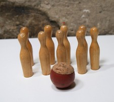 Vauen Rombalette Tischkegelspiel aus den 1950er Jahren Holzkegel