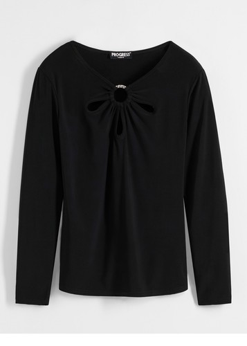Langarmshirt mit cut - langarmshirt,