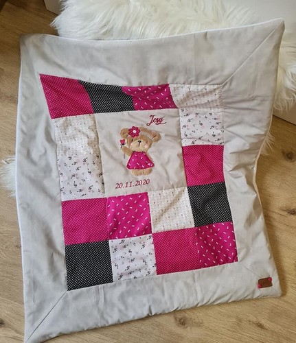 Patchworkdecke baby mit namen - baby,
