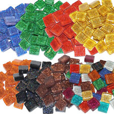 Soft-Glas GLITTER Mosaik, 10 x 10mm, 100 g (ca. 120 Steine) - 11 Farben zur Wahl