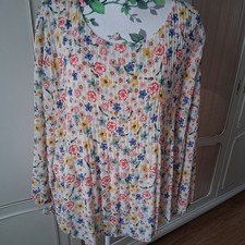 Gr 46 Tunika Bluse Boho Blumen