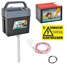 9V AURES 3 Weidezaungerät Elektrozaun Batteriegerät mit Batterie und Warnschild