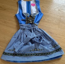KRÜGER MADL: SÜSSES DIRNDL, TRACHTENKLEID, SCHÜRZE, BLAU, WEISS, KARIERT GR. 36