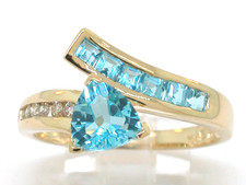 Blautopas Ring 585 Gelbgold