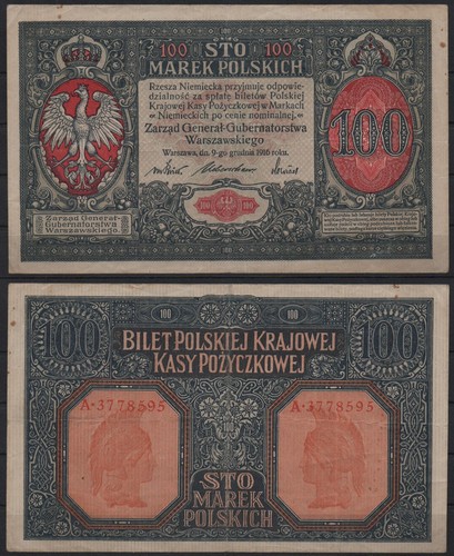 33426 banknote polen 100 - banknote,