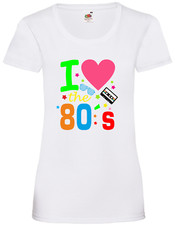 80er Jahre Mottoparty 80er Party Kostüm  I love the 80s T-Shirt Damen Karneval