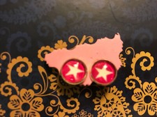 Ohrclips stern pink weiß - stern, -weiß