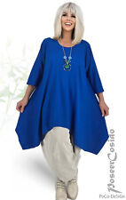 PoCo LAGENLOOK Tunika Long-Shirt royal blau XL-XXL-XXXL 44 46 48 50 52 54 56 58
