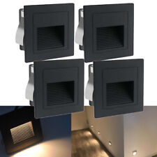 4x LED Wandeinbauleuchte Stufenlicht Treppenlicht Alu Außen Warmweiß 230V Lampe