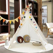 Kinder Tipi Zelt aus Baumwolle Indianerzelt Spielzelt für Drinnen Kinderzimmer