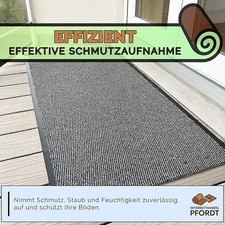 Schmutzfangmatte Grau, 90 bzw 120 cm Breit Fußmatte rutschfest Schmutzfangläufer
