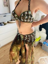 Bauchtanzkostüm „Batik Smaragd Kleid“