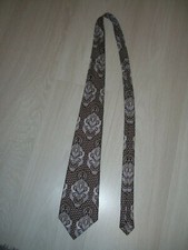 Schlagermove Krawatte 70 er Jahre braun silber Muster