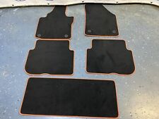 VW Touran Fußmatten Fussmatten 5 Teile 7 Sitzer Schwarz Orange