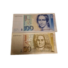 RARITÄT: 150 DM 2 Scheine Geldschein - Beide 1. Aug. 1991. Zstand: Siehe Bilder