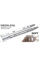 PAAR SCHIENEN FÜR SCHUBLADEN SOFT CLOSE GESAMTAUSZUG TRAGKRAFT 45 KG VON 25 BIS 50 CM