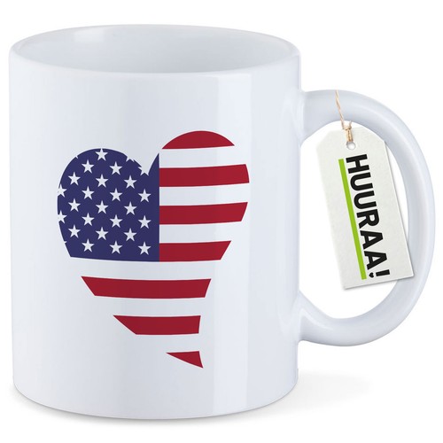Kaffeetasse usa flagge herz - usa,