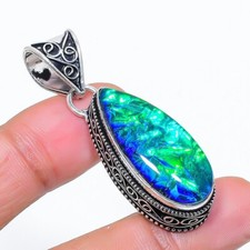 Grüner Triplett Opal Edelstein 925 Silber handgefertigter ethnischer Schmuck ...