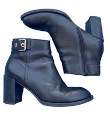 Tommy Hilfiger 39 Stiefeletten Leder Boots Schwarz Damen Schuh Mode NY City USA