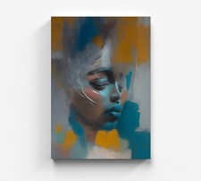 Maschen Leinwandbild Frau Farbig Abstrakt Wandbild Leinwand Kunst Museum Art