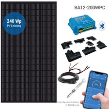 Camping Solar-Set 240WP 12V Wohnmobil Camper Van WoMo Reisemobil BA12-200WPC