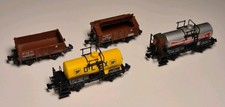 Fleischmann Spur N 8832, 8843, 8421K  2x Güterwagen, 2x Kesselwagen BP