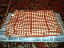 Konvolut Vintage Karierte Bauern Bettwäsche Baumwolle 3 Kissen 1 Decke