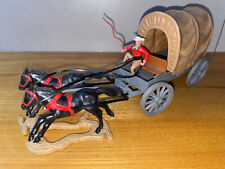 TIMPO TOYS   Planwagen   Pferde schwarz graues Fahrgestell  sehr selten