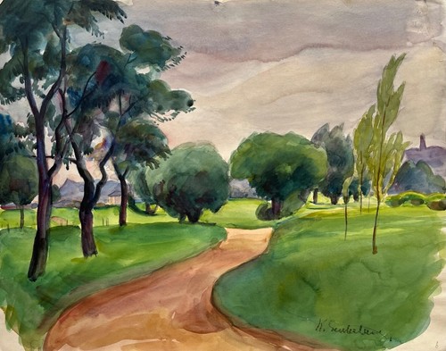 Aquarell sommerlandschaft - aquarell,