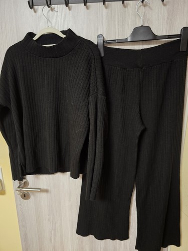 Damen rippstrick hausanzug set - rippstrick,