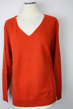 LUXUS Damen Pullover Oberteil 100% Kaschmir dunkel orange Gr.42/44,46/48,50/52
