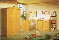 7 tlg. Babyzimmer komplett set Kinderzimmer Kinderzimmermöbel Bett Schrank 