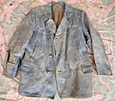ANTIKE JACKE LEDERJACKE THÄLMANNJACKE KUTSCHER KRAD 1930/40er Jahre STEAMPUNK