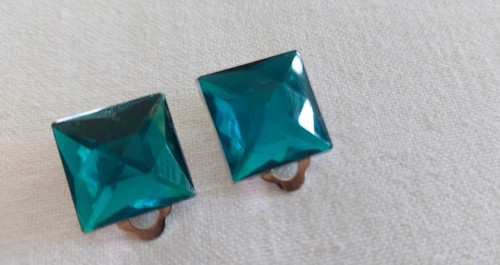 Ohrclips strass glitzer petrol - strass,