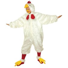 Plüsch-Overall Huhn – Einheitsgröße, Lustiges Kostüm für Partys und Karneval