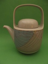 Rosenthal, Kaari Juova * Kaffeekanne mit Deckel * Blau-Grau gestreift