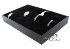 Uhren Vorlagebrett  Uhrenkaste Samtkissen für 12 Uhren Armbänder Samt schwarz