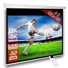 4:3 SlenderLine Beamer Motorleinwand 220 x 180 (214x160)cm HDTV 3D 4K 105"