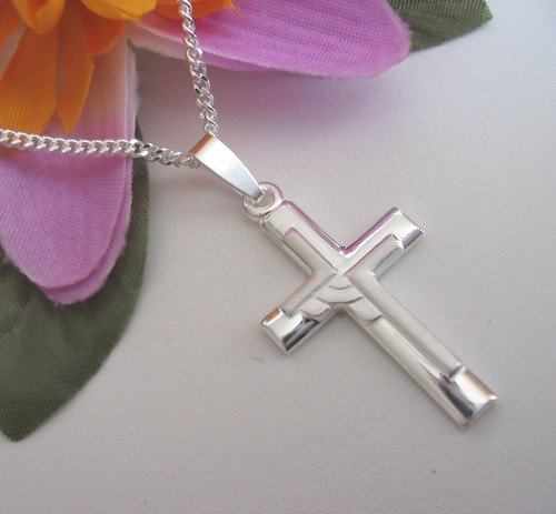 Echt silber kreuz anhänger - silber,
