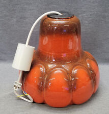 Honsel Keramik Decken Lampe, Pendelleuchte, 70er orange LAVA Glasur Vintage ALT