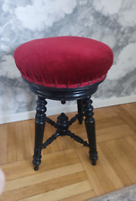 Antik Klavierstuhl, Klavierhocker  drehbar gepolstert Gründerzeit