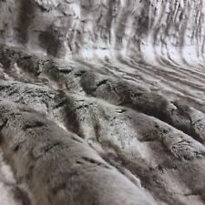 Webpelz Kurzhaar Kunstfell Stoff Deko Graubeige Dunkelbraun weiches Fell Imitat