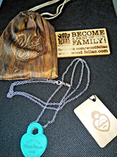 Wood Fellas Girls Necklace 10396  "One Heart Look mint" Modeschmuck