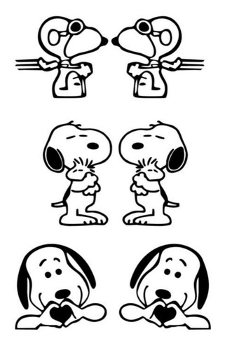 Aufkleber snoopy set 7x6cm - 3x, set,
